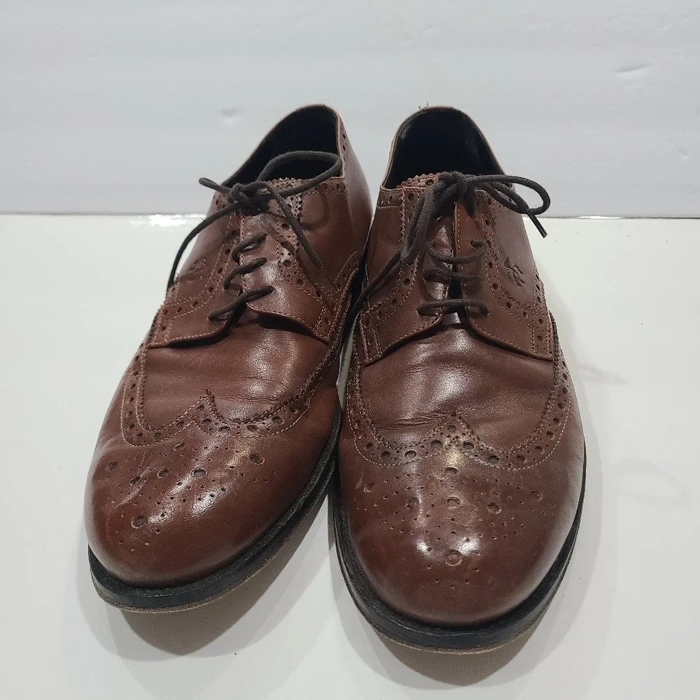 Brooks Brothers Wingtip Oxford Brown Leather Men's Dress Shoes Sz.10.5